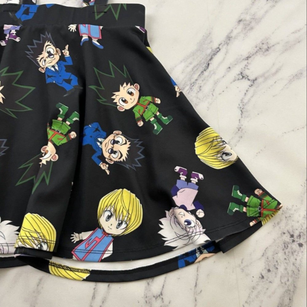 Hot Topic Womens Hunter Hunter Anime Mini Suspender Skirt Size S Black Cartoon - Picture 3 of 5